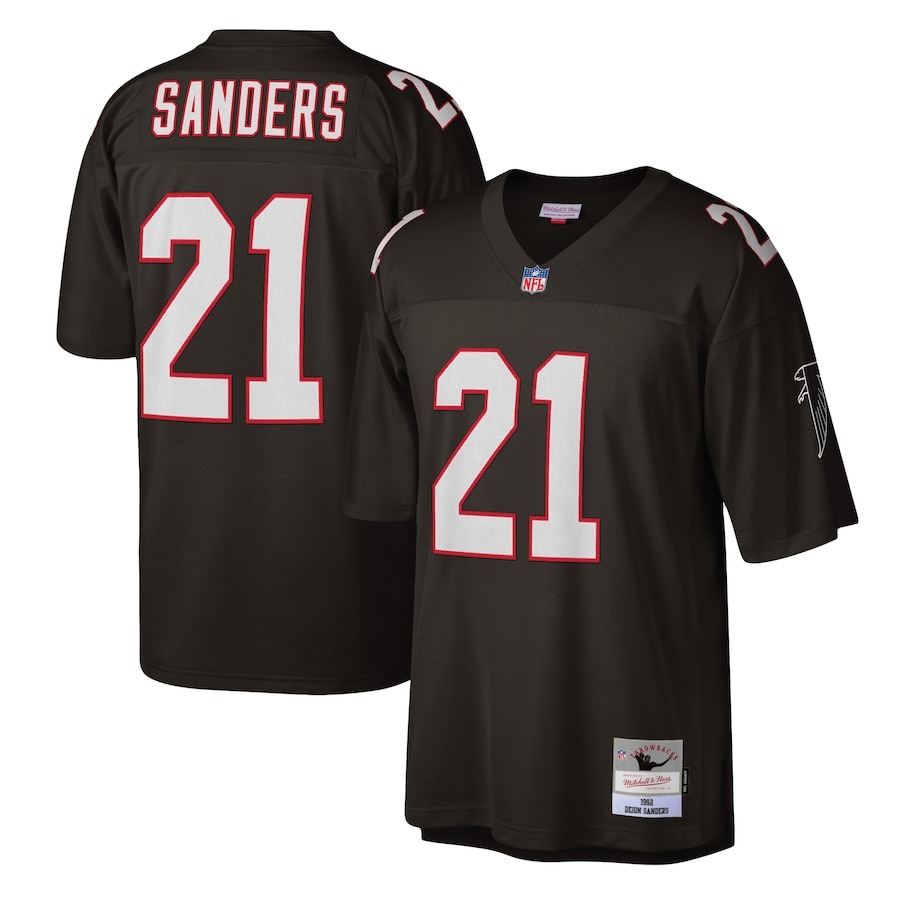 Men's Atlanta Falcons Deion Sanders Mitchell & Ness Black Legacy Replica Jersey - Jersey