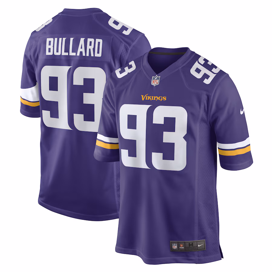 Men's Minnesota Vikings Jonathan Bullard Nike Purple Game Player Jersey - Jersey