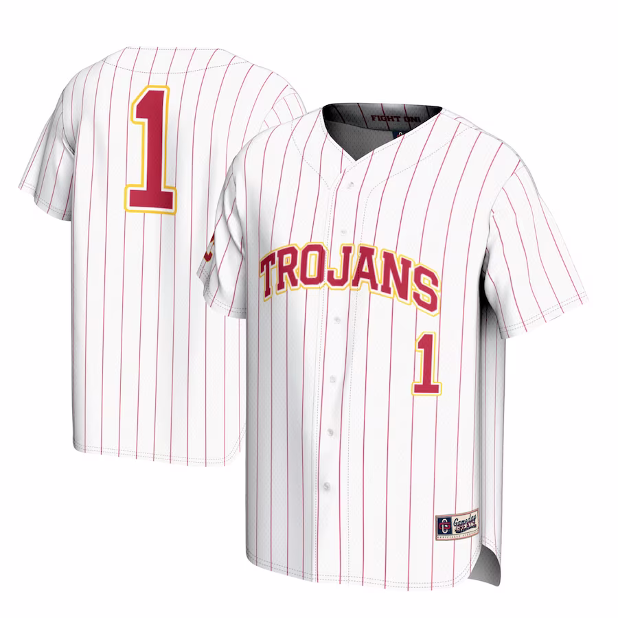 #1 USC Trojans GameDay Greats Lightweight Baseball Jersey - White - Jersey