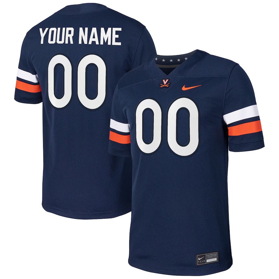 Virginia Cavaliers Nike Custom Football Game Jersey - Navy - Jersey