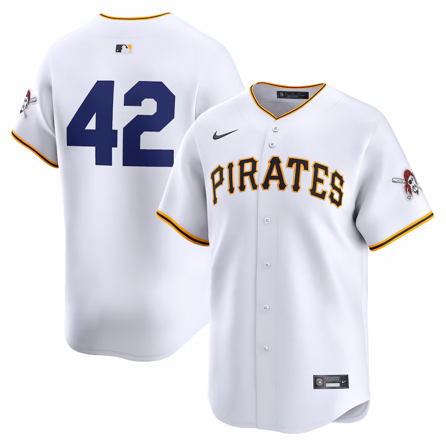 Men's Pittsburgh Pirates  Nike White 2024 Jackie Robinson Day Home Limited Jersey - Jersey