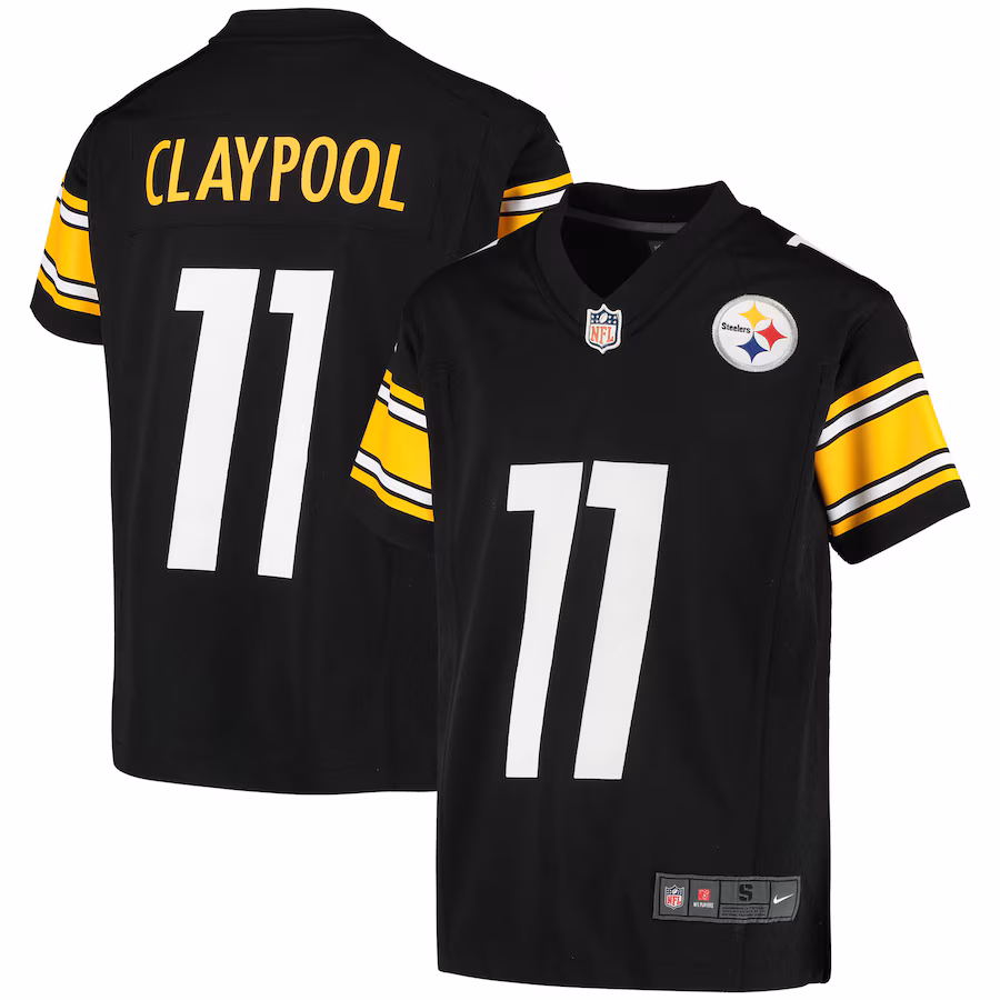Youth Pittsburgh Steelers Chase Claypool Nike Black Game Jersey - Jersey