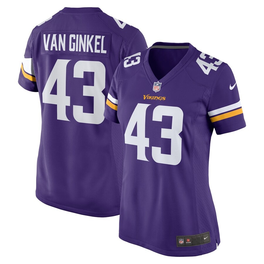 Women's Minnesota Vikings Andrew Van Ginkel Nike  Purple Team Game Jersey - Jersey