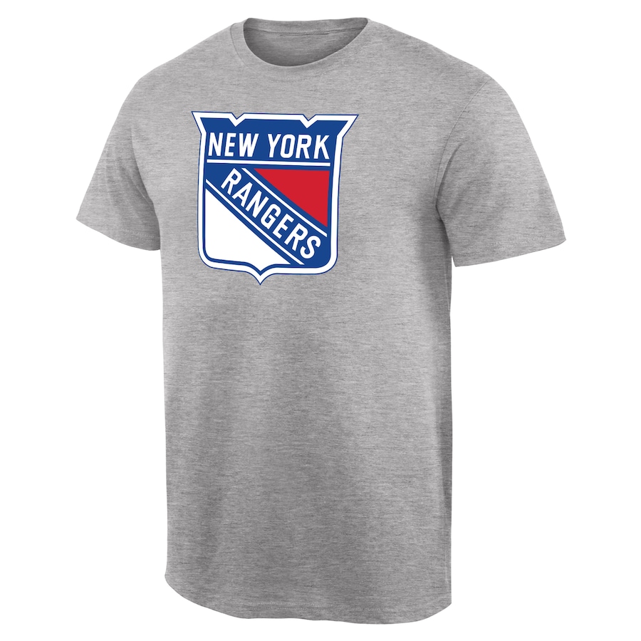 Men's New York Rangers Ash Team Primary Logo T-Shirt - Jersey
