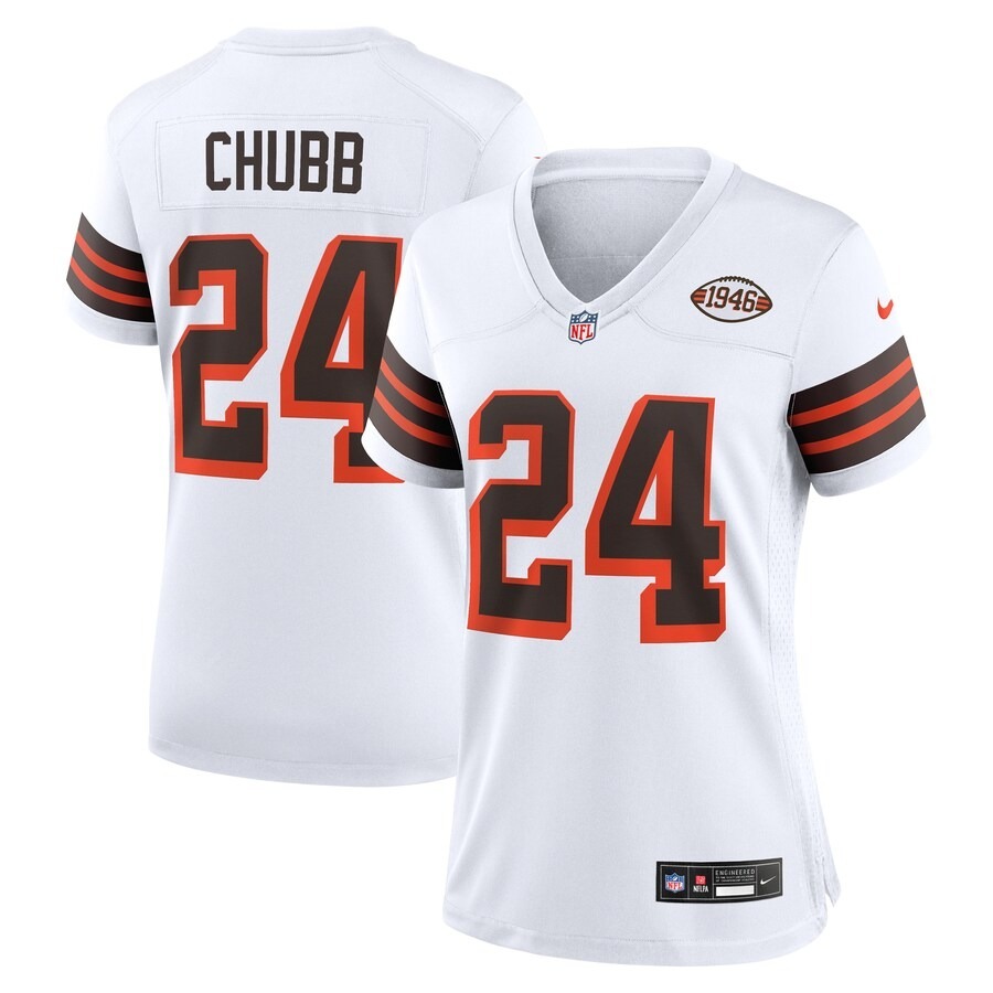 Women's Cleveland Browns Nick Chubb Nike  White Alternate Game Jersey - Jersey