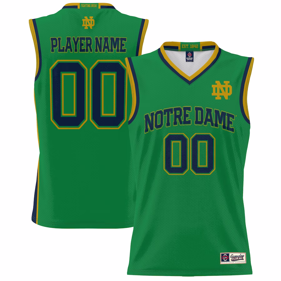 Notre Dame Fighting Irish GameDay Greats Youth NIL Pick-A-Player Lightweight Basketball Jersey - Green - Jersey
