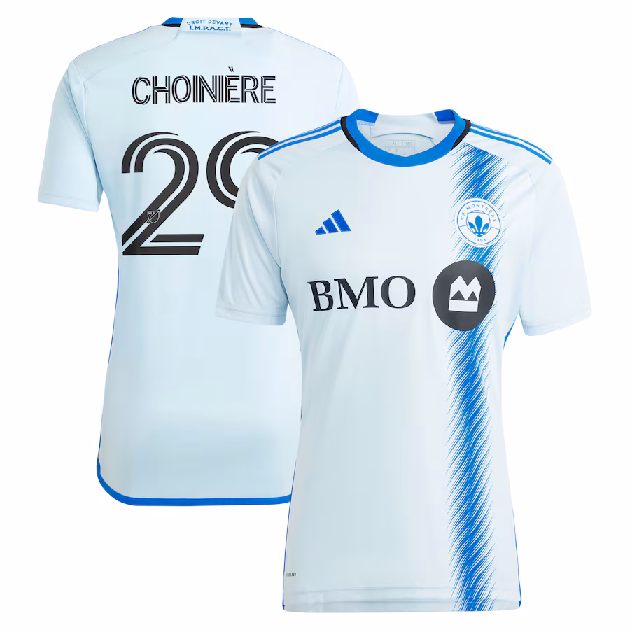 Men's CF Montreal Mathieu Choinière adidas Light Blue 2024 La Main Replica Player Jersey - Jersey
