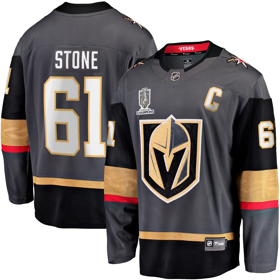 Men's Vegas Golden Knights Mark Stone Fanatics Branded Black 2023 Stanley Cup Champions Alternate Breakaway Player Jersey - Jersey