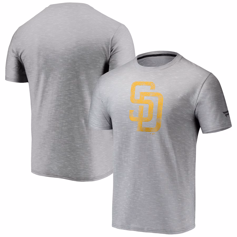 Men's San Diego Padres Fanatics Gray Team Logo Space-Dye T-Shirt - Jersey