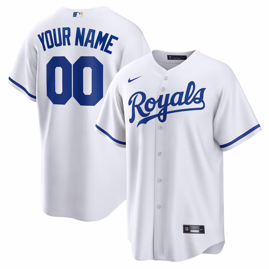 Youth Kansas City Royals Nike White Replica Custom Jersey - Jersey
