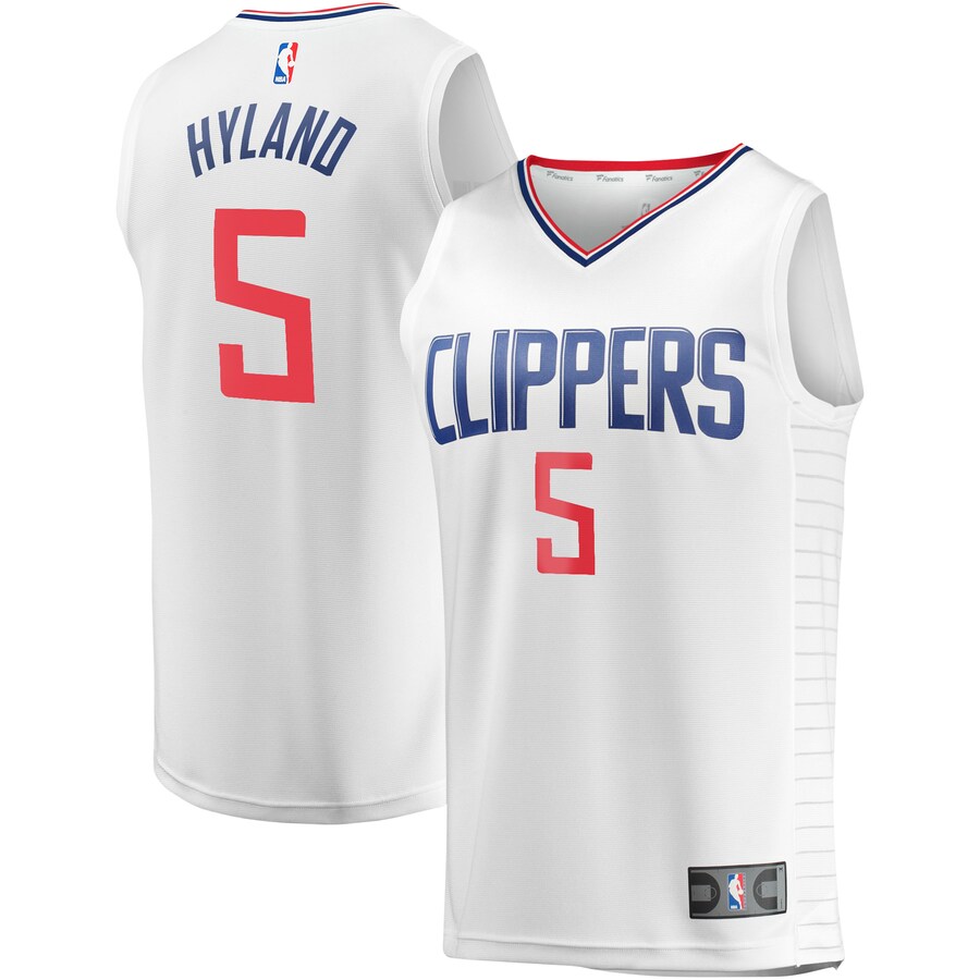 Men's LA Clippers Bones Hyland Fanatics White Fast Break Player Jersey - Association Edition - Jersey