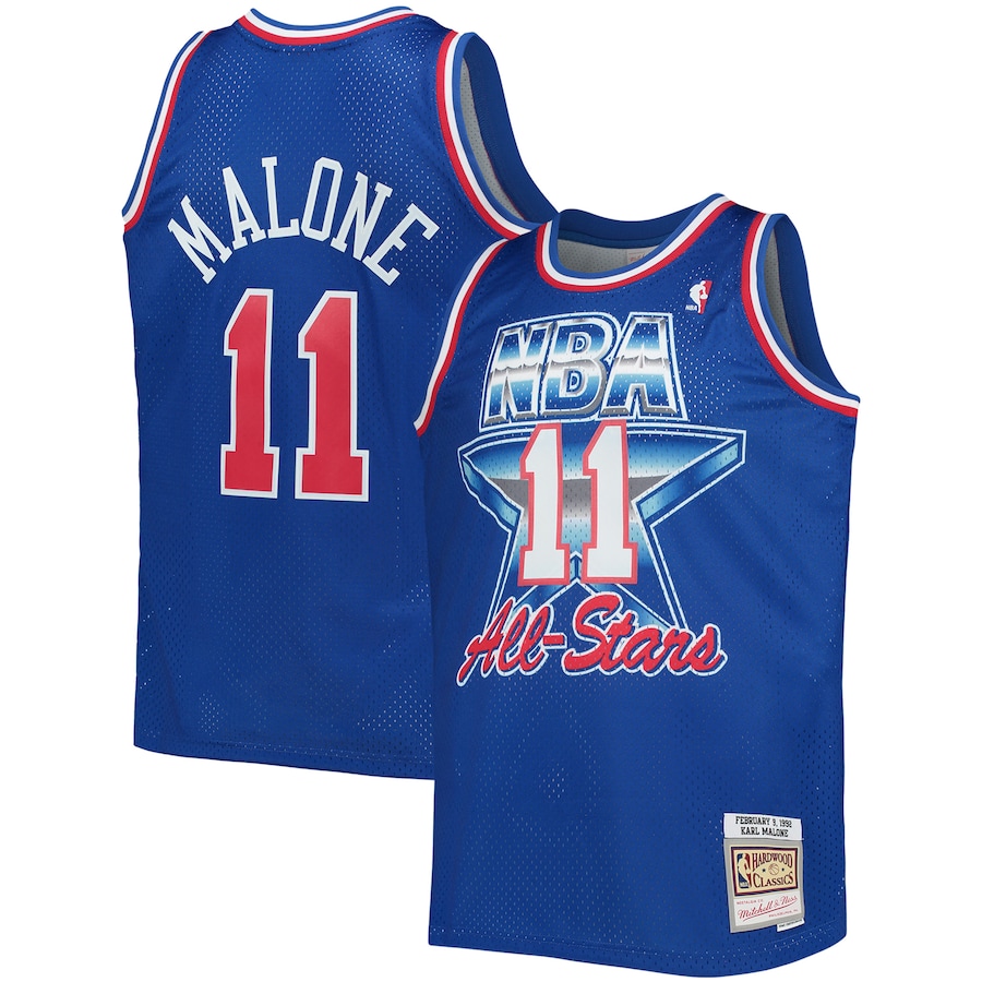 Men's Western Conference Karl Malone Mitchell & Ness Royal Hardwood Classics 1992 NBA All-Star Game Swingman Jersey - Jersey
