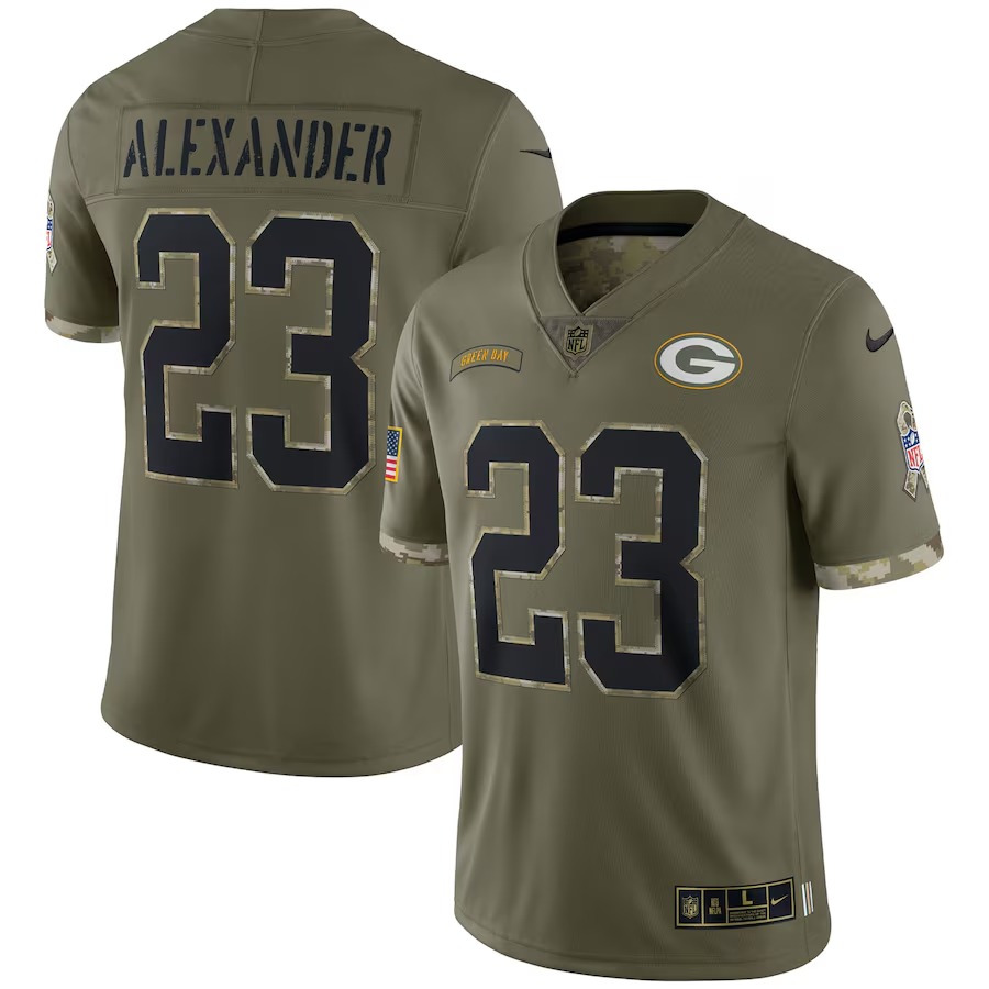 Men's Green Bay Packers Nike Olive 2022 Salute To Service Limited Jersey - Jersey