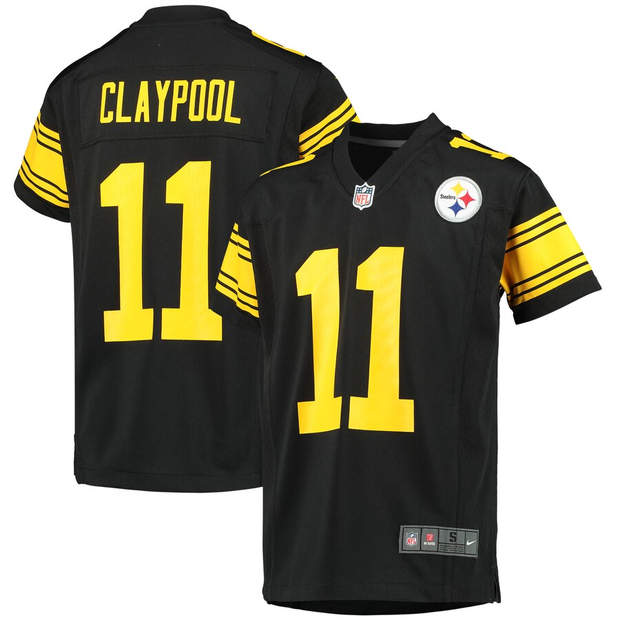 Youth Pittsburgh Steelers Chase Claypool Nike Black Alternate Player Game Jersey - Jersey