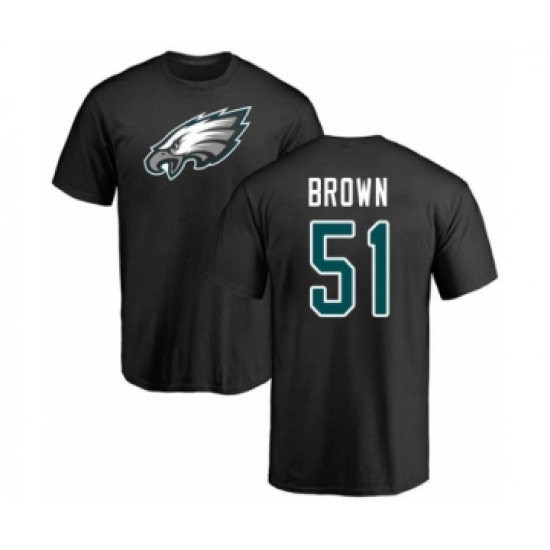 Philadelphia Eagles #51 Zach Brown Black Name & Number Logo T-Shirt - Jersey