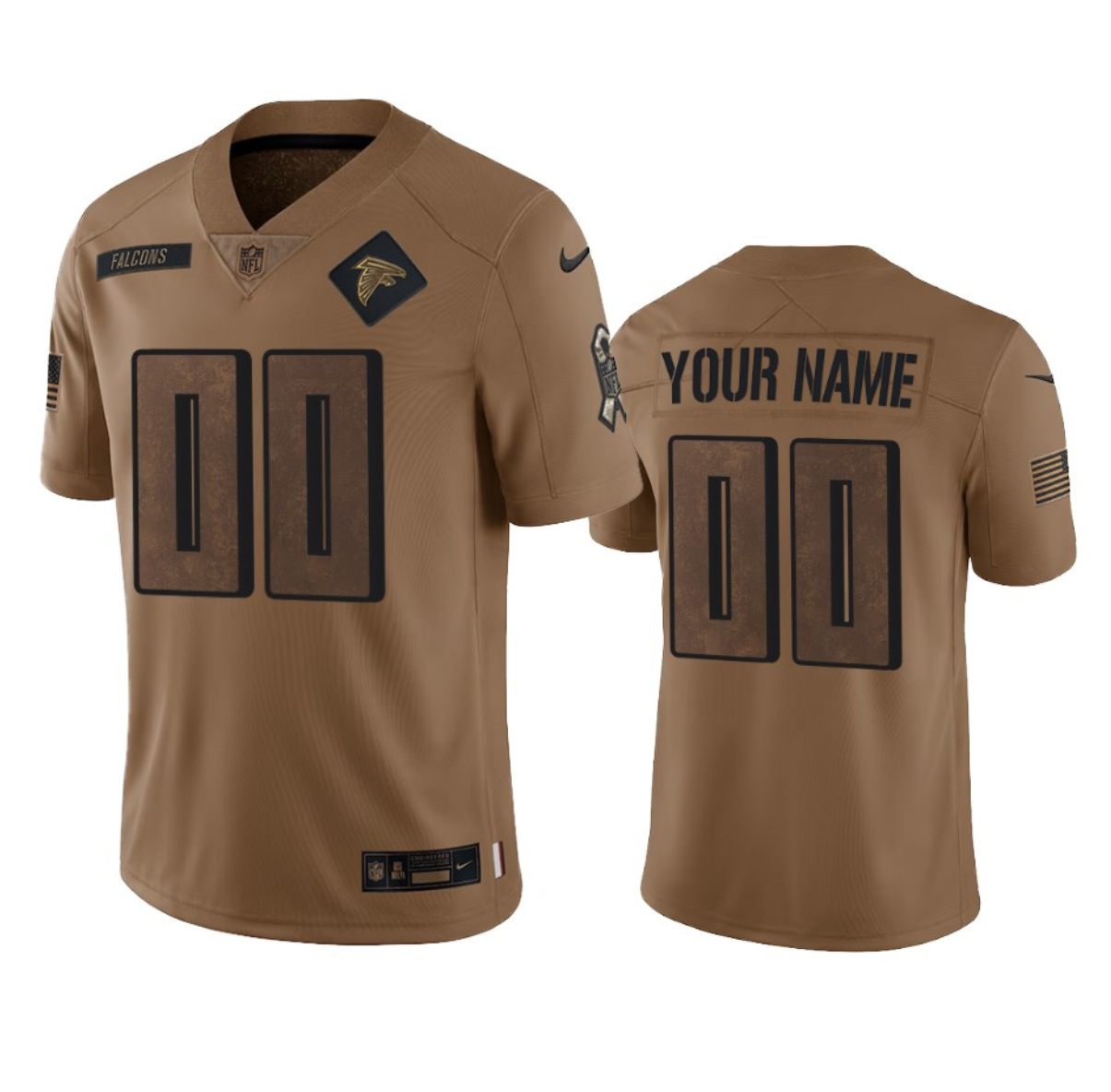 Men's Atlanta Falcons Active Player Custom 2023 Brown Salute To Setvice Limited Football Stitched Jersey - Jersey
