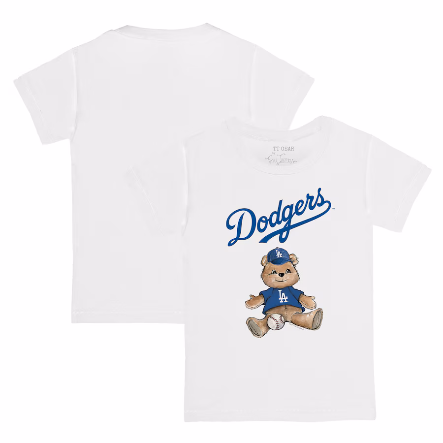 Youth Los Angeles Dodgers Tiny Turnip White Teddy Boy T-Shirt - Jersey