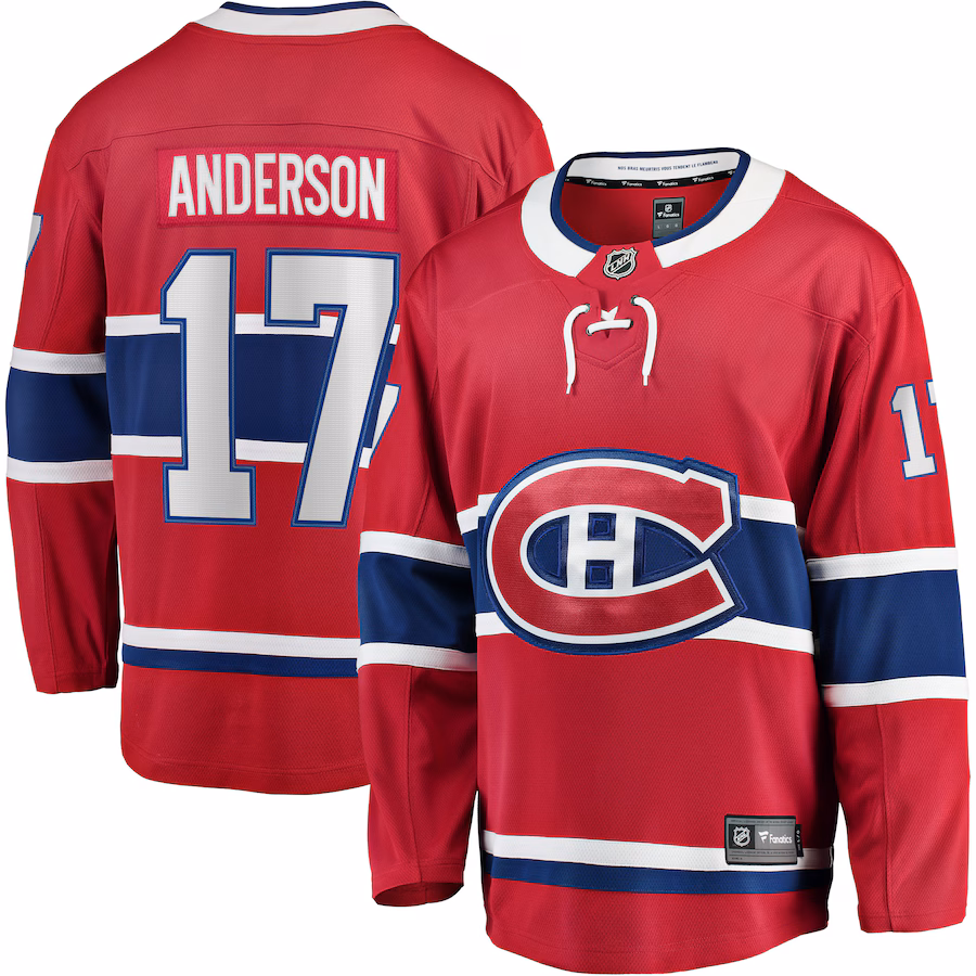 Men's Montreal Canadiens Josh Anderson Fanatics Red Breakaway Player Jersey - Jersey