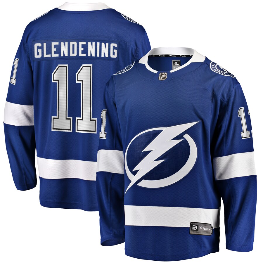 Men's Tampa Bay Lightning Luke Glendening Fanatics Branded Blue Home Breakaway Jersey - Jersey