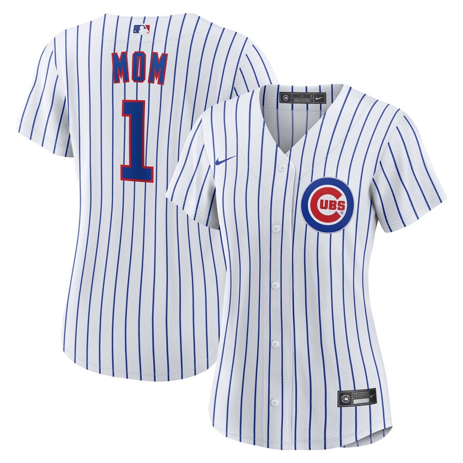 Women's Chicago Cubs Nike White #1 Mom Home Replica Jersey - Jersey