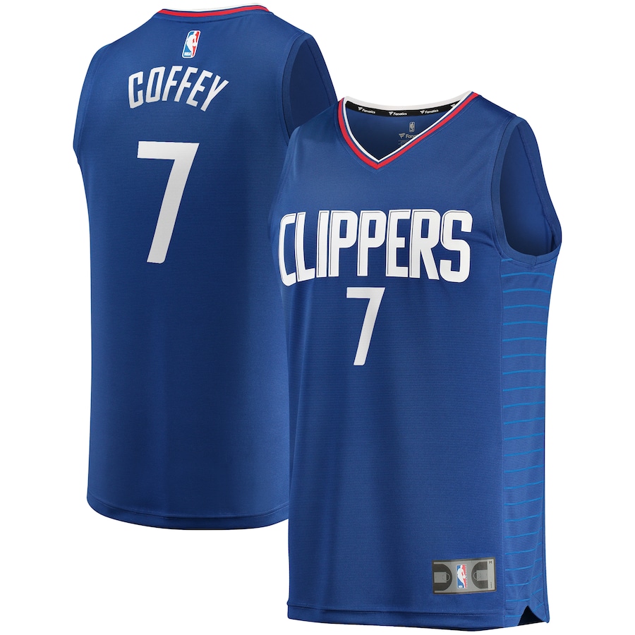 Men's LA Clippers Amir Coffey Fanatics Royal Fast Break Replica Jersey - Icon Edition - Jersey
