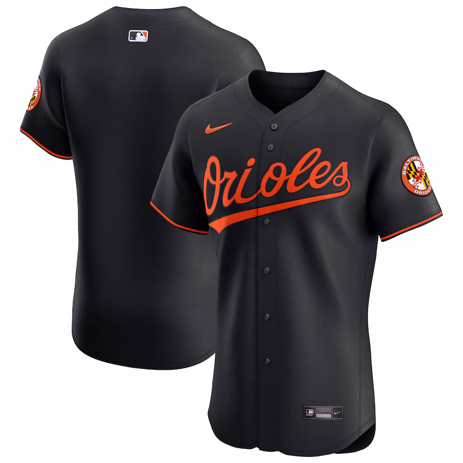 Men's Baltimore Orioles Nike Black Alternate Vapor Premier Elite Patch Jersey - Jersey