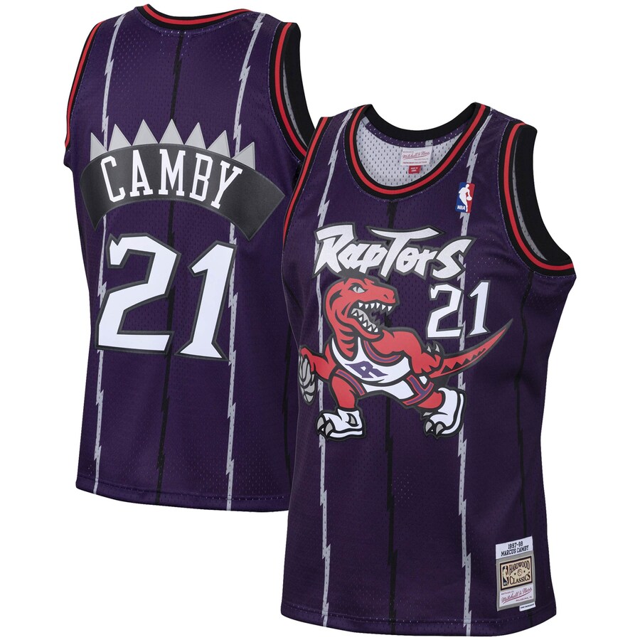 Men's Toronto Raptors Marcus Camby Mitchell & Ness Purple 1998/99 Hardwood Classics Swingman Jersey - Jersey