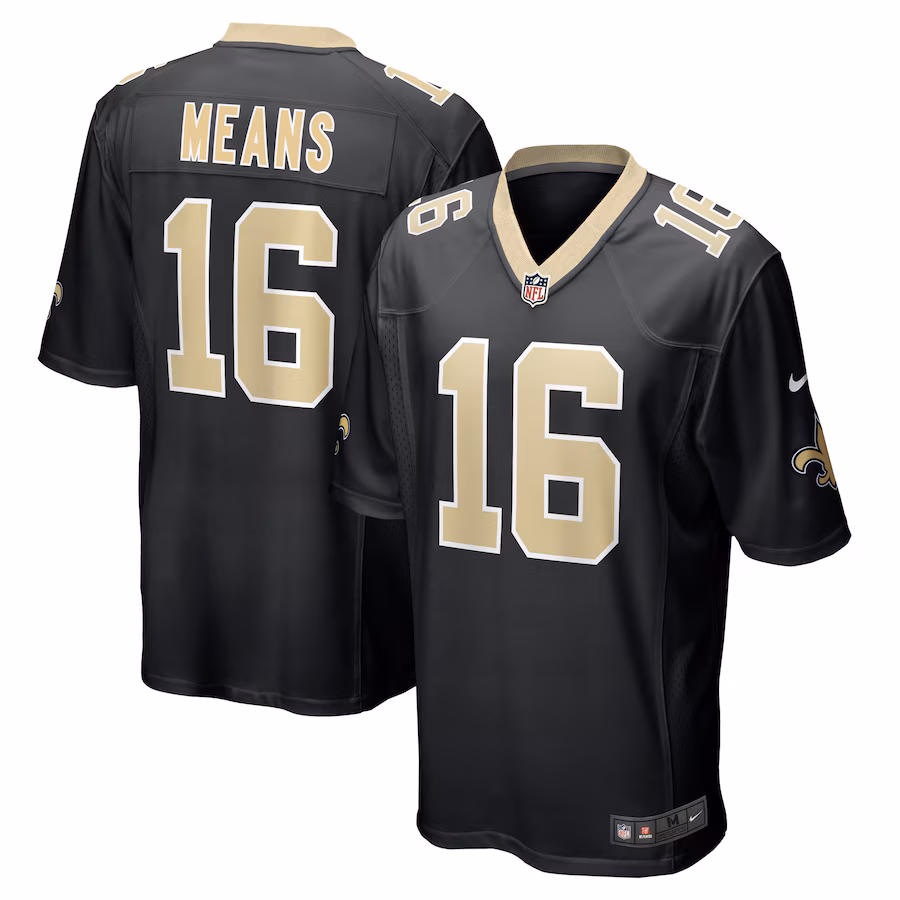 Men's New Orleans Saints Bub Means Nike Black Game Jersey - Jersey
