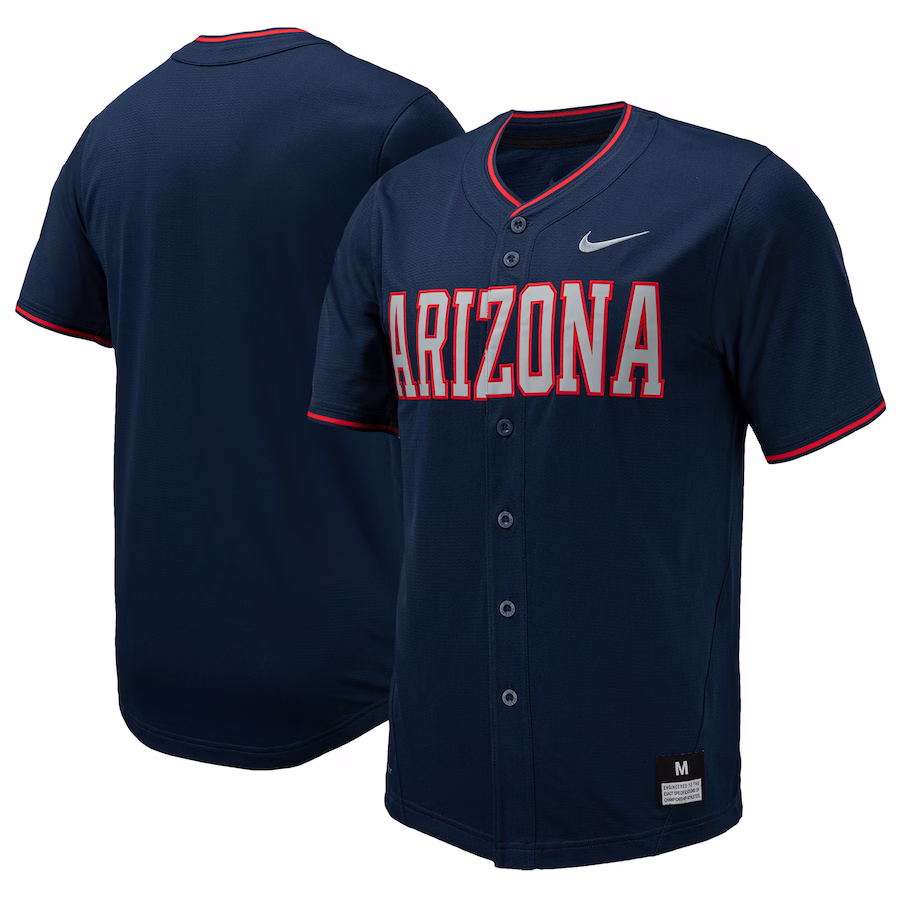 Arizona Wildcats Nike Replica Full-Button Baseball Jersey - Navy - Jersey