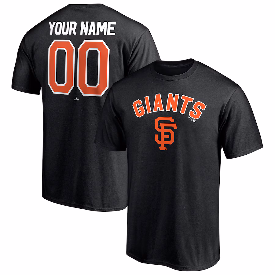 Men's San Francisco Giants Black Personalized Team Winning Streak Name & Number T-Shirt - Jersey