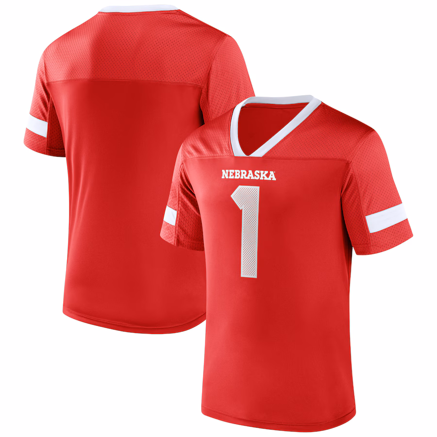Nebraska Huskers Fanatics #1 Kickoff Winner Replica Jersey - Scarlet - Jersey