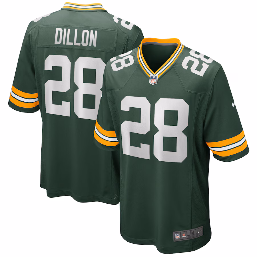 Men's Green Bay Packers AJ Dillon Nike Green Game Player Jersey - Jersey