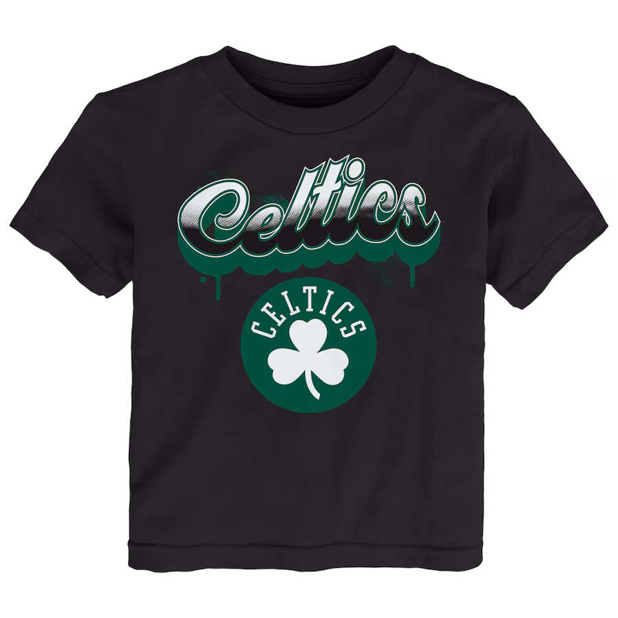 Youth Boston Celtics  Black Bubbly Script T-Shirt - Jersey