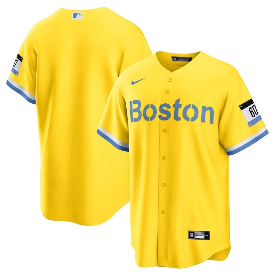 Men's Boston Red Sox Nike Gold/Light Blue City Connect Replica Jersey - Jersey