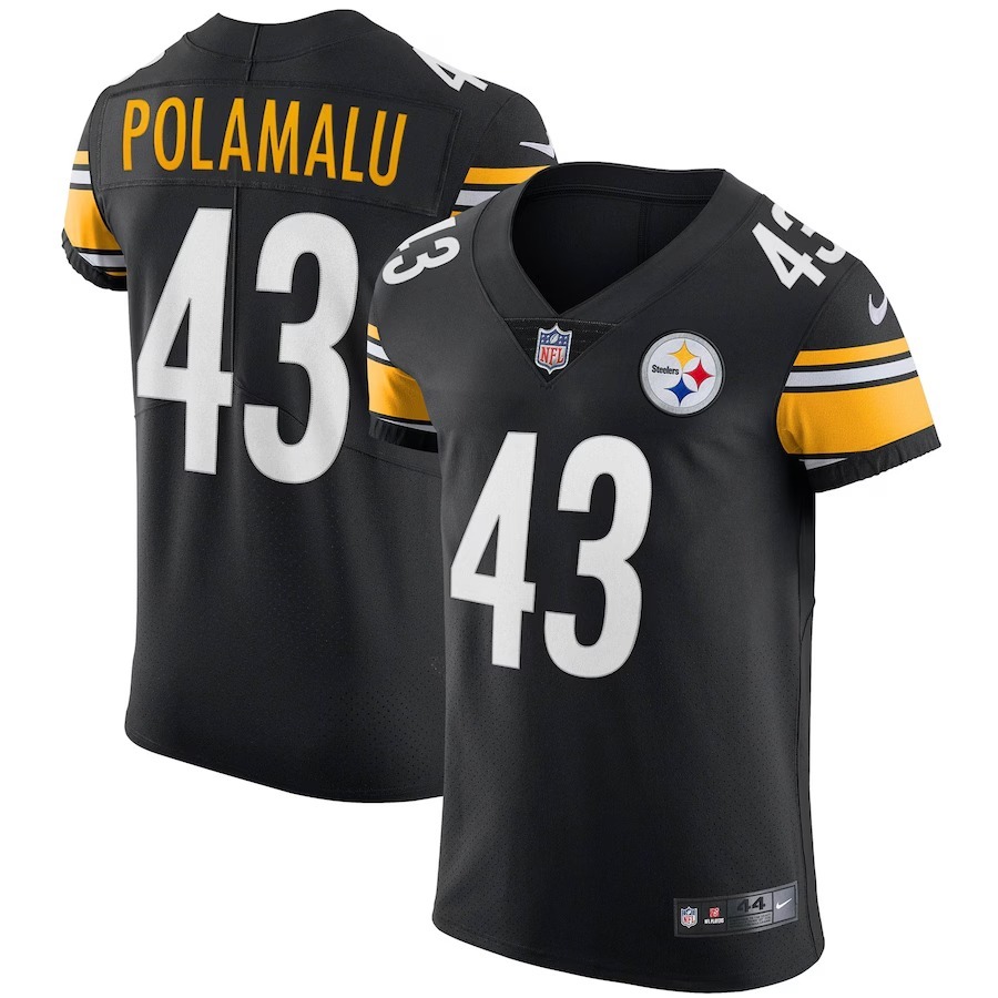 Men's Pittsburgh Steelers Troy Polamalu Nike Black Retired Player Elite Jersey - Jersey