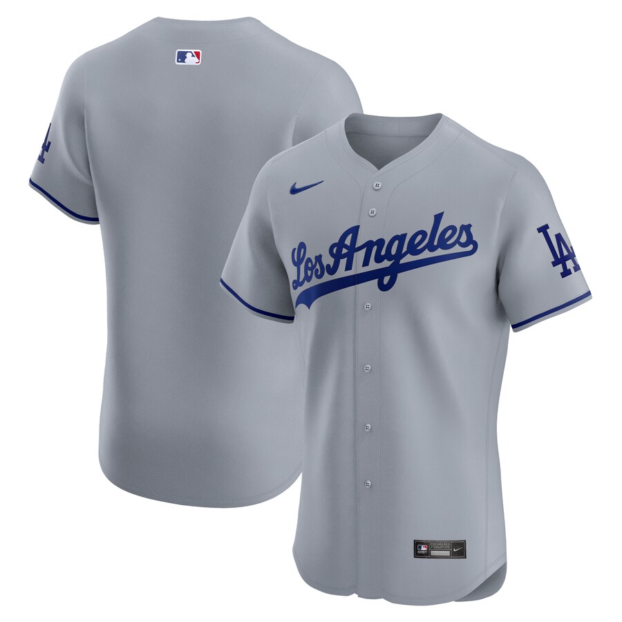 Men's Los Angeles Dodgers  Nike Gray Road Vapor Premier Elite Patch Jersey - Jersey