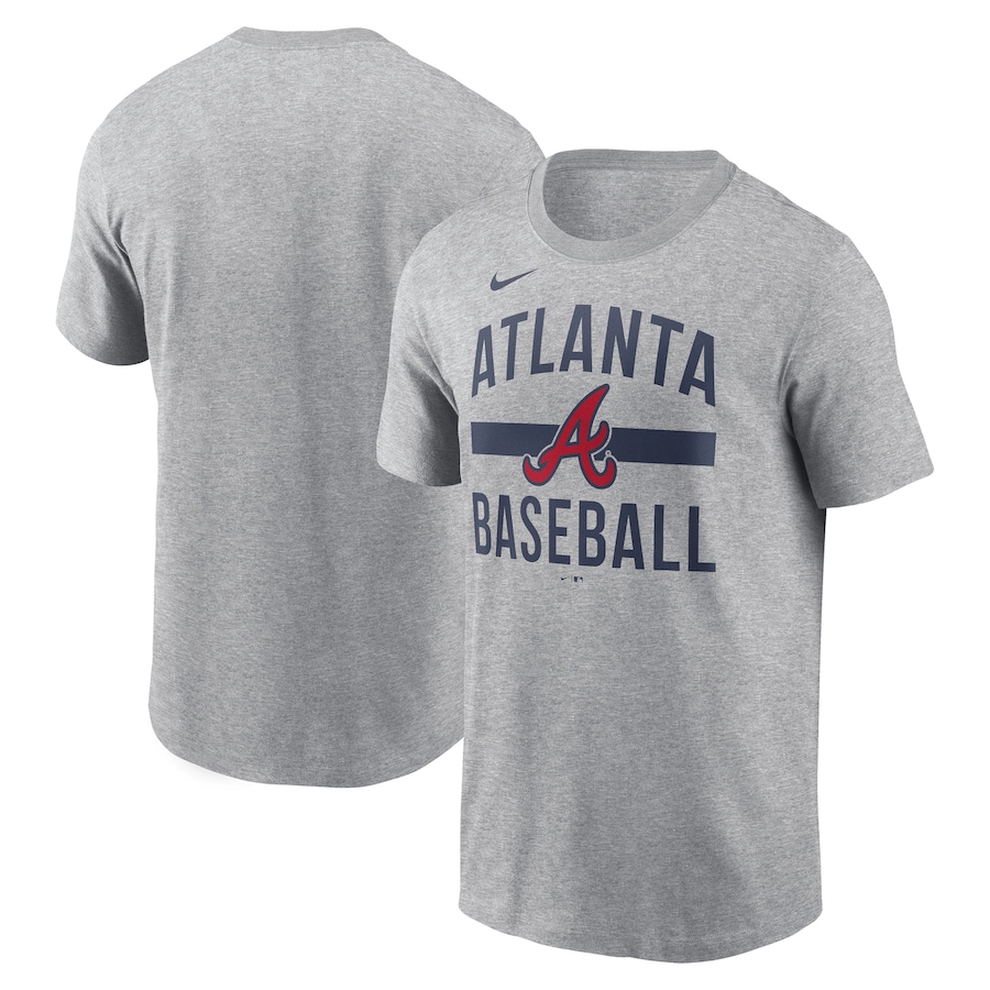 Men's Atlanta Braves Nike Heather Gray Arched T-Shirt - Jersey