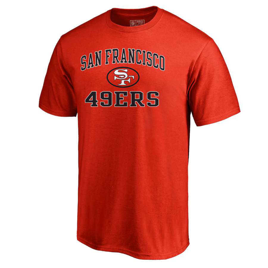 Men's San Francisco 49ers Red Vintage Collection Victory Arch T-Shirt - Jersey