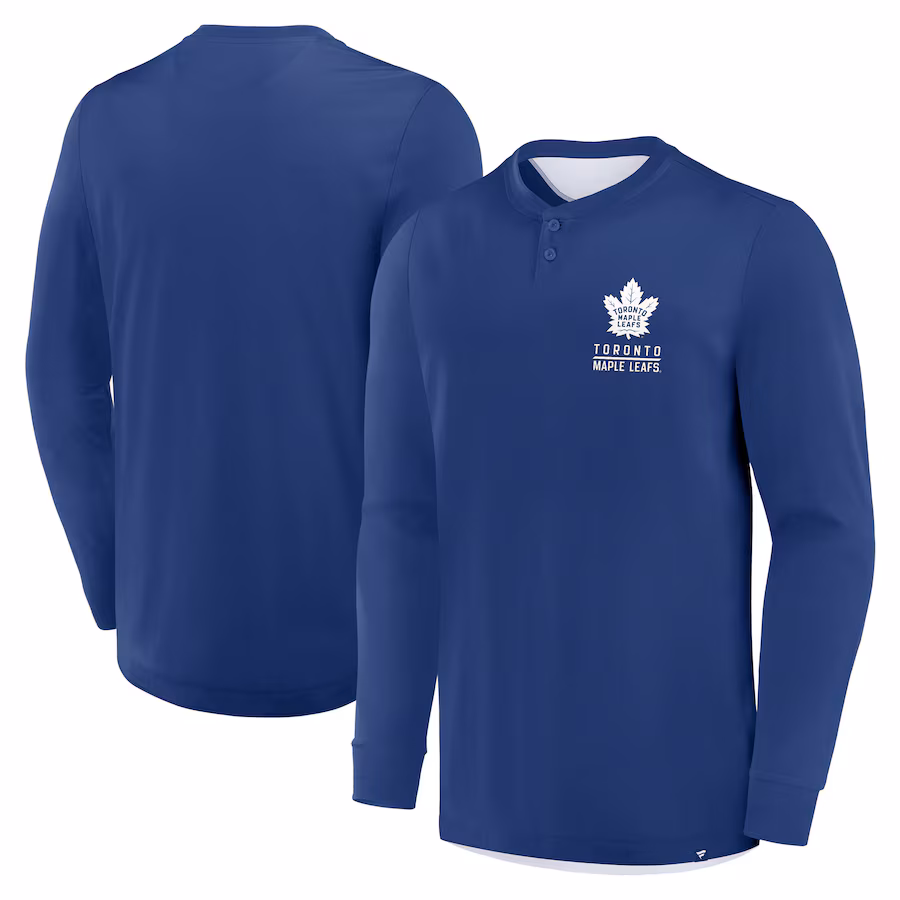 Men's Toronto Maple Leafs Fanatics Blue Adrenaline Push Long Sleeve T-Shirt - Jersey