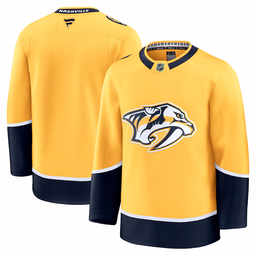 Men's Nashville Predators Fanatics Yellow Home Premium Jersey - Jersey