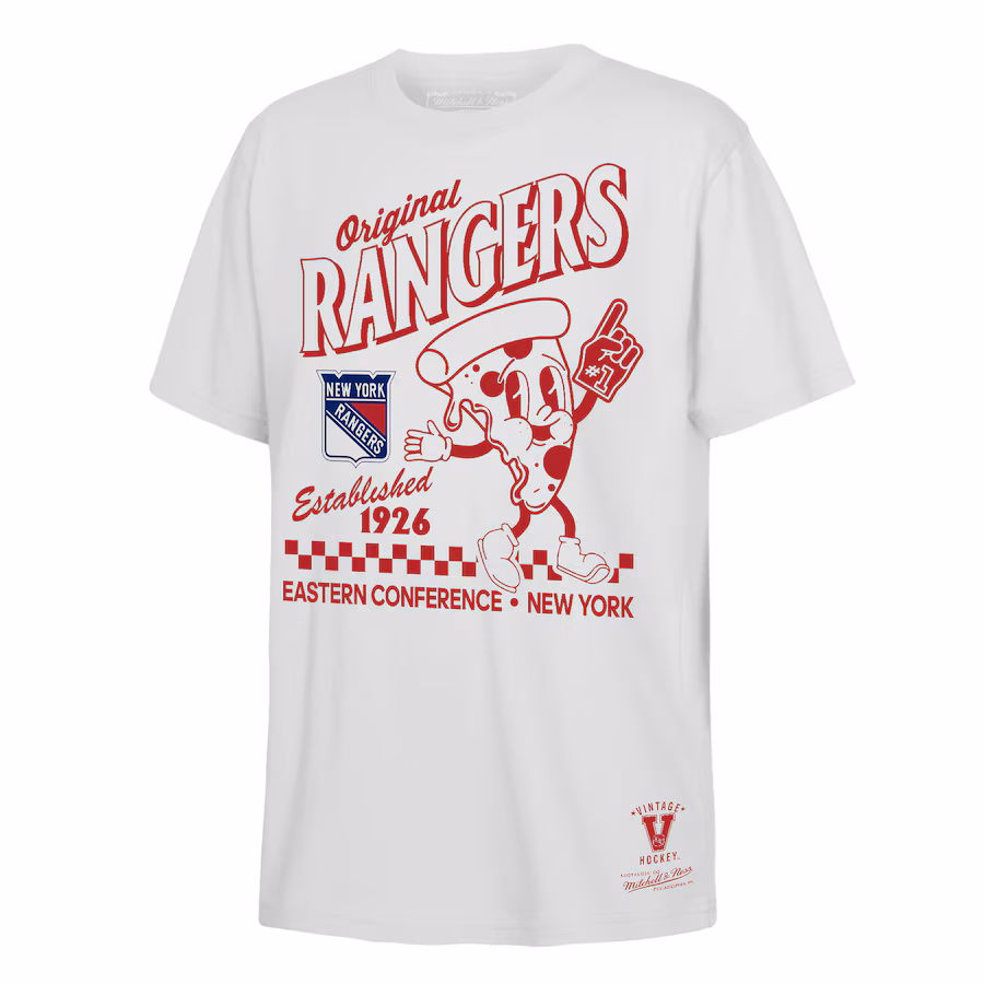 Youth New York Rangers Mitchell & Ness White Concession Stand T-Shirt - Jersey