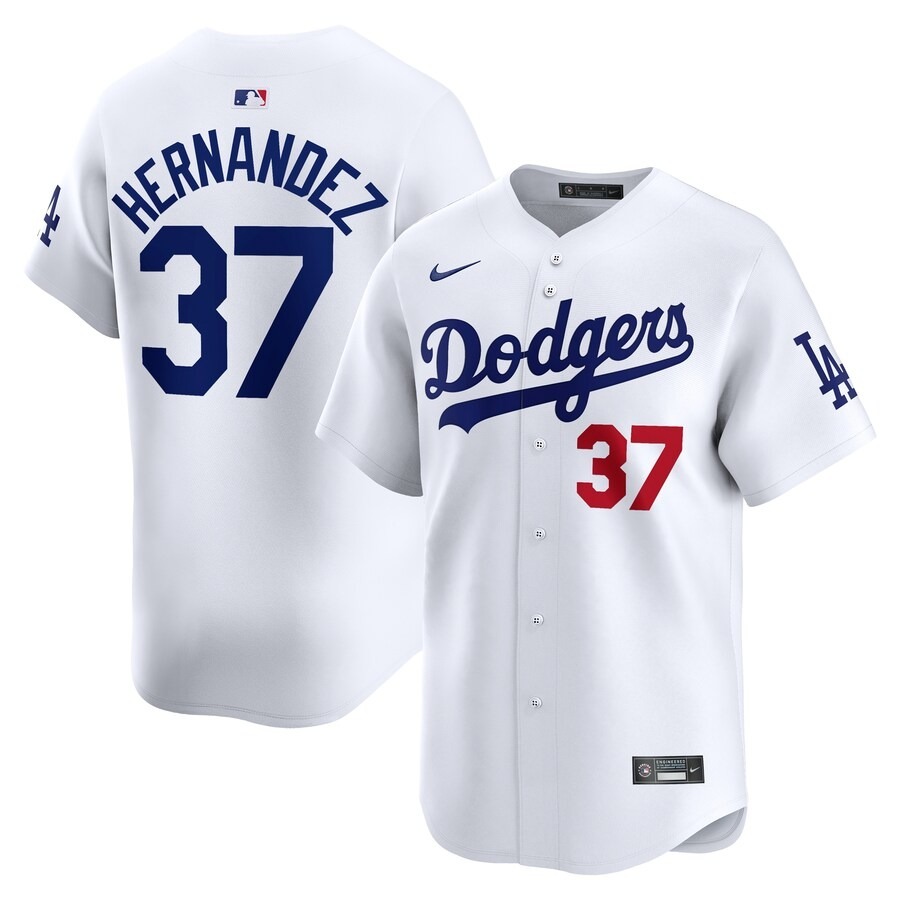 Men's Los Angeles Dodgers Teoscar Hernández Nike White Home Limited Player Jersey - Jersey