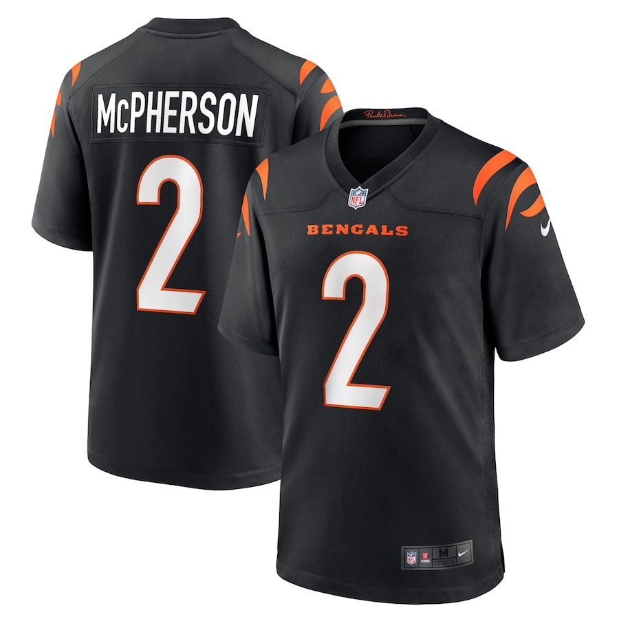 Men's Cincinnati Bengals Evan McPherson Nike Black Game Jersey - Jersey