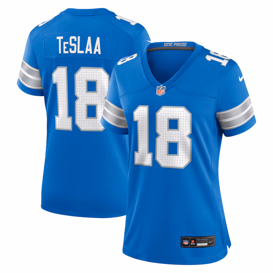 Women's Detroit Lions Isaac TeSlaa Nike Blue Game Player Jersey - Jersey