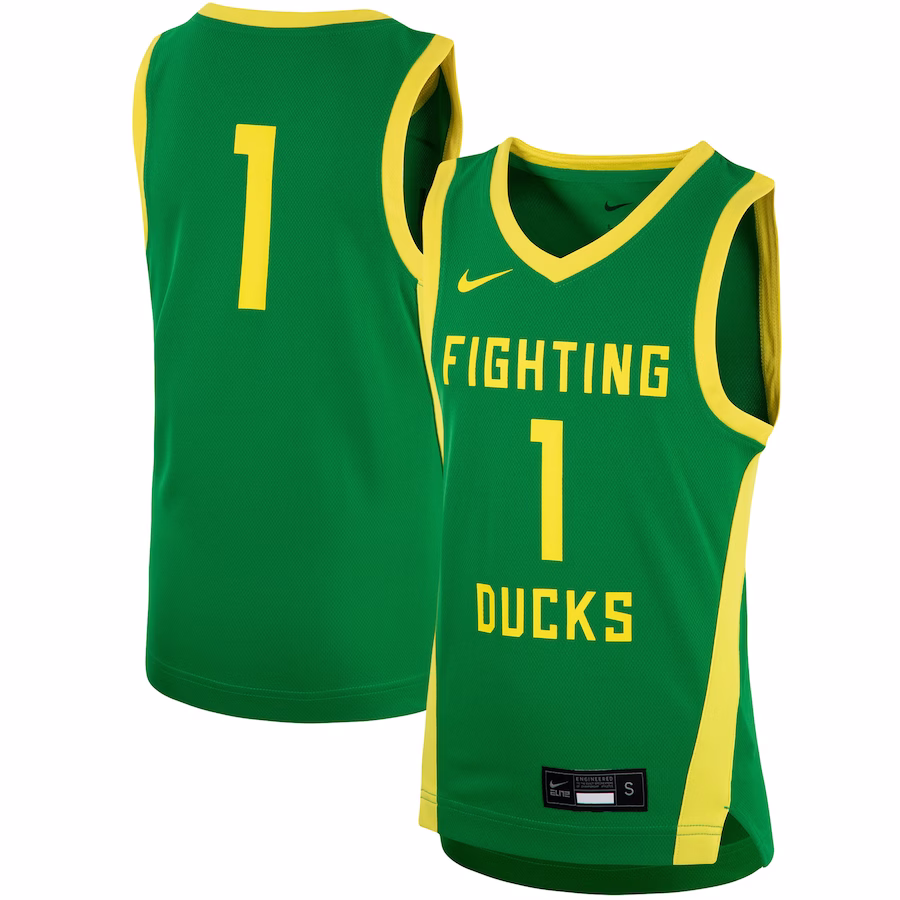 #1 Oregon Ducks Nike Youth Team Replica Basketball Jersey - Green - Jersey