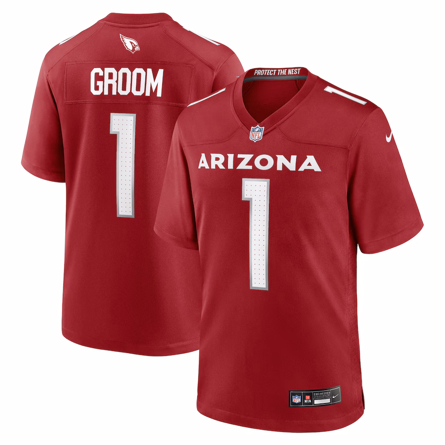 Men's Arizona Cardinals Number 1 Groom Nike Cardinal Game Jersey - Jersey