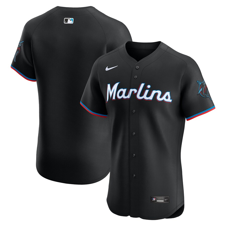 Men's Miami Marlins Nike Black Alternate Elite Jersey - Jersey
