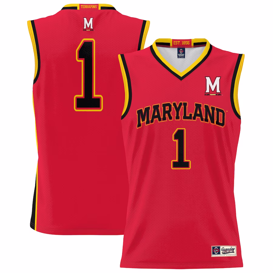 #1 Maryland Terrapins GameDay Greats Unisex Lightweight Basketball Jersey - Red - Jersey