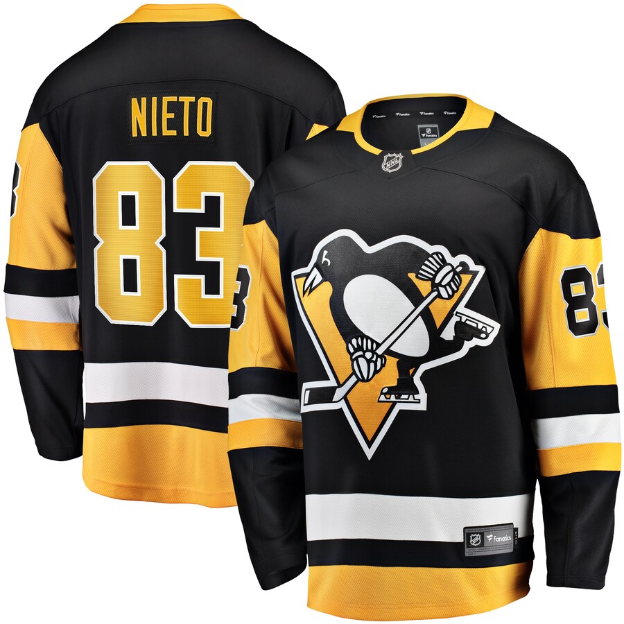 Men's Pittsburgh Penguins Matt Nieto Fanatics Branded Black Home Breakaway Jersey - Jersey