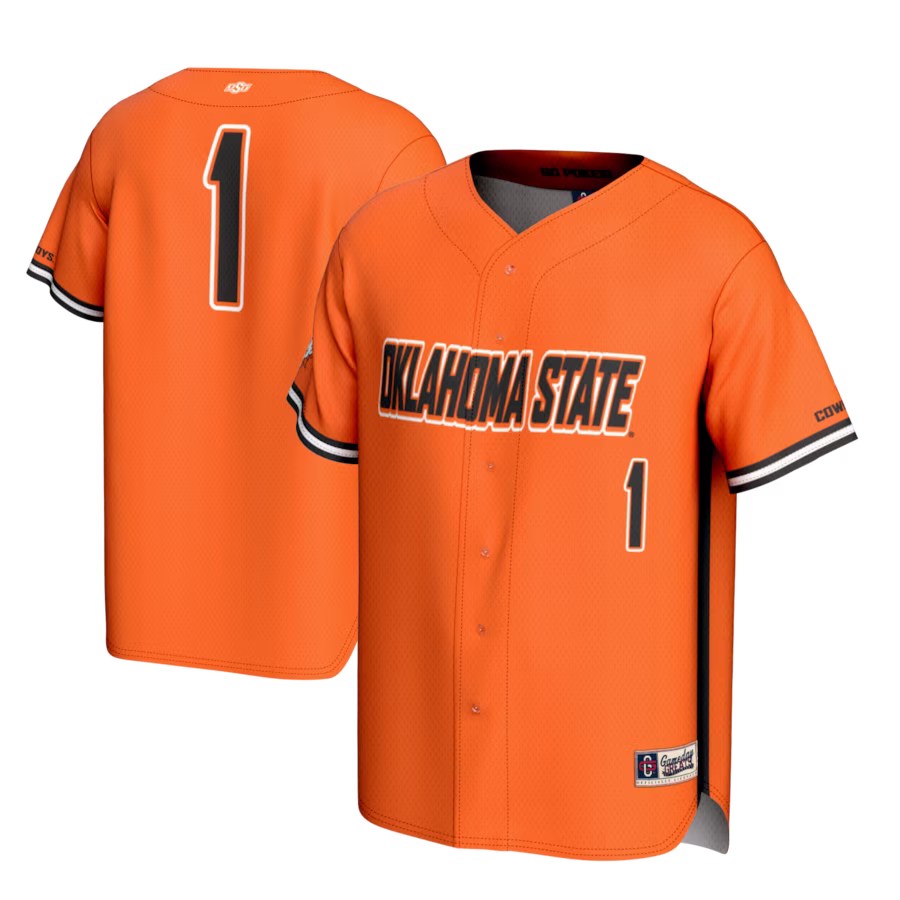 #1 Oklahoma State Cowboys GameDay Greats Lightweight Baseball Fashion Jersey - Orange - Jersey